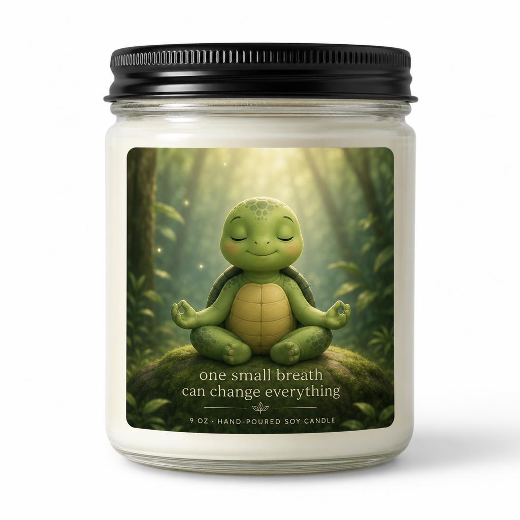 Tommy Turtle One Small Breath calming soy candle, 9 oz